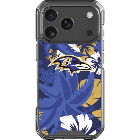 NFL Baltimore Ravens Tropical Print iPhone 18 Pro Clear Case