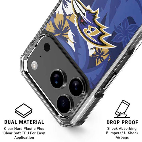 NFL Baltimore Ravens Tropical Print iPhone 18 Pro Clear Case