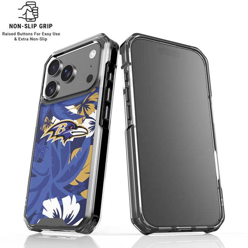 NFL Baltimore Ravens Tropical Print iPhone 18 Pro Clear Case
