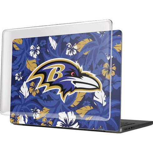 NFL Baltimore Ravens Tropical Print MacBook Pro 14in (2021-24) Case plus Skin