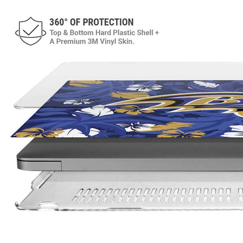 NFL Baltimore Ravens Tropical Print MacBook Pro 14in (2021-24) Case plus Skin