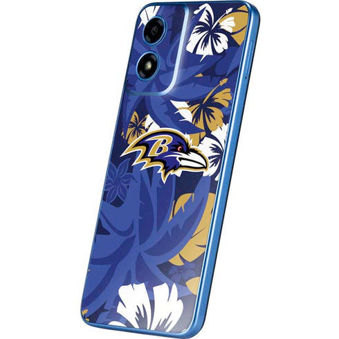 NFL Baltimore Ravens Tropical Print Moto G Play 4G (2024) Skin