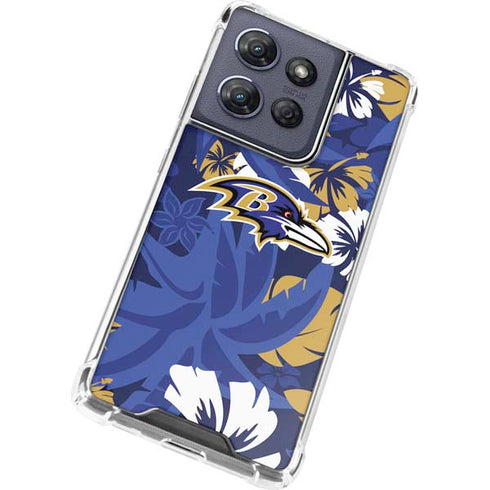 NFL Baltimore Ravens Tropical Print Moto G Play 5G (2025) Clear Case