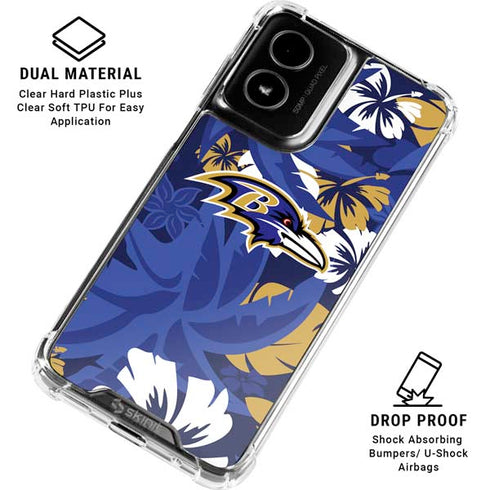 NFL Baltimore Ravens Tropical Print Moto G Power 5G (2024) Clear Case