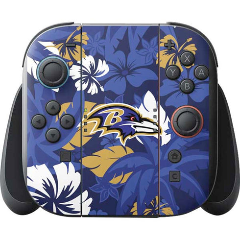 NFL Baltimore Ravens Tropical Print Nintendo Switch 2 (2025) with Joy-Con Skin