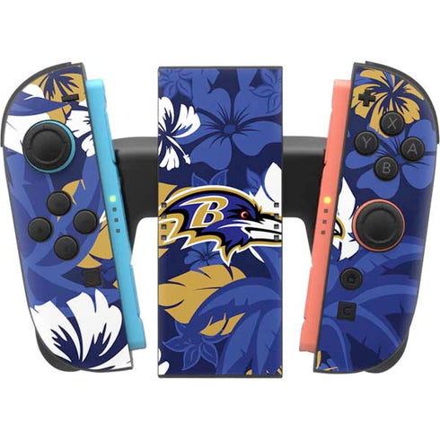 NFL Baltimore Ravens Tropical Print Nintendo Switch 2 (2025) Joy-Con Controller Skin
