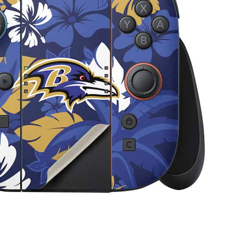 NFL Baltimore Ravens Tropical Print Nintendo Switch 2 (2025) Joy-Con Controller Skin