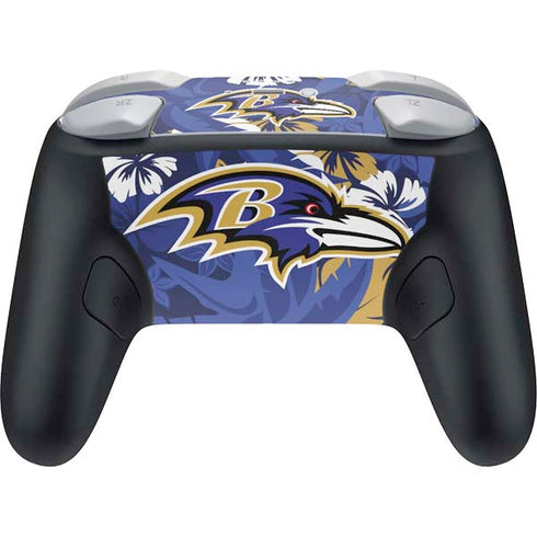 NFL Baltimore Ravens Tropical Print Nintendo Switch 2 (2025) Pro Controller Skin
