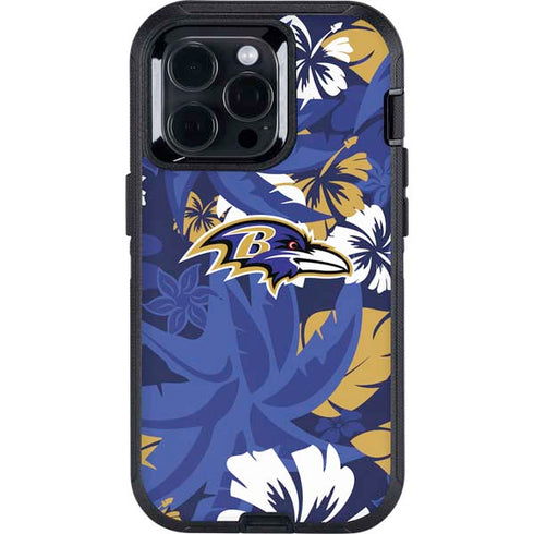 NFL Baltimore Ravens Tropical Print Otterbox Defender iPhone Skin