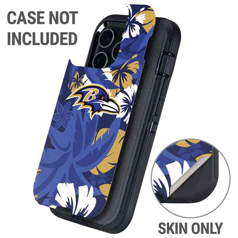 NFL Baltimore Ravens Tropical Print Otterbox Defender iPhone Skin