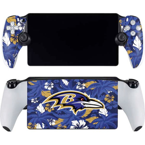 NFL Baltimore Ravens Tropical Print PlayStation Portal Remote Player Skin