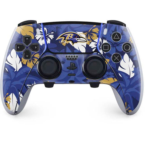NFL Baltimore Ravens Tropical Print PS5 DualSense Edge Pro Controller Skin
