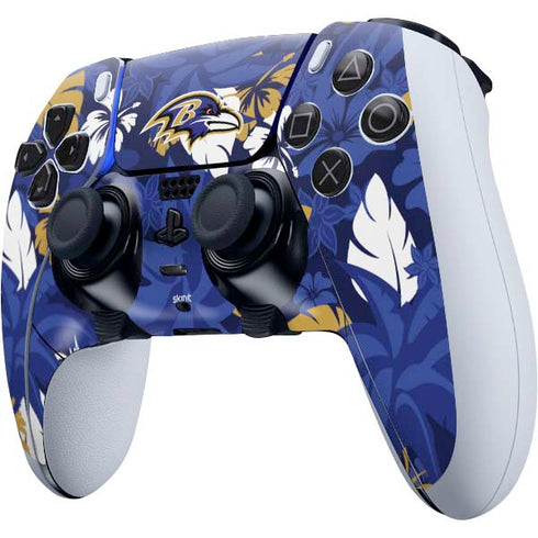 NFL Baltimore Ravens Tropical Print PS5 DualSense Edge Pro Controller Skin