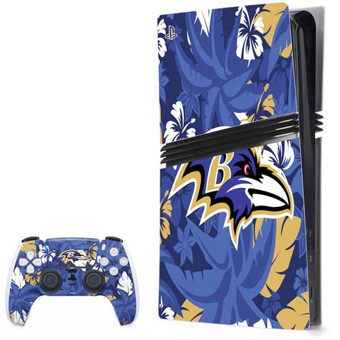 NFL Baltimore Ravens Tropical Print PS5 Pro Bundle Skin