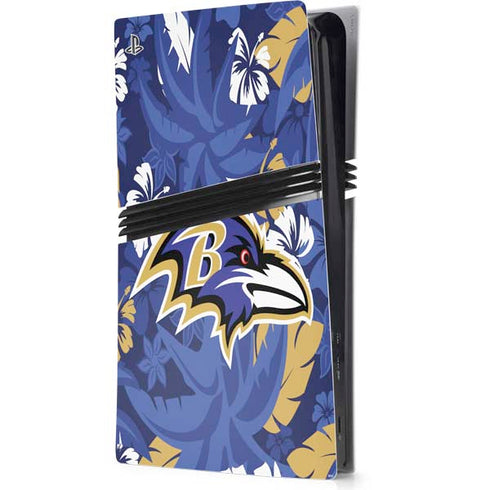 NFL Baltimore Ravens Tropical Print PS5 Pro Console Skin