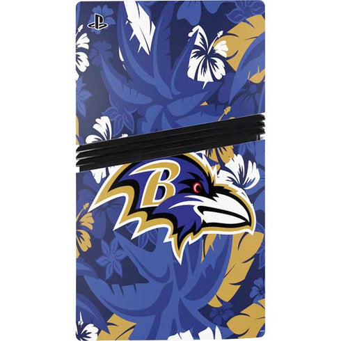 NFL Baltimore Ravens Tropical Print PS5 Pro Console Skin