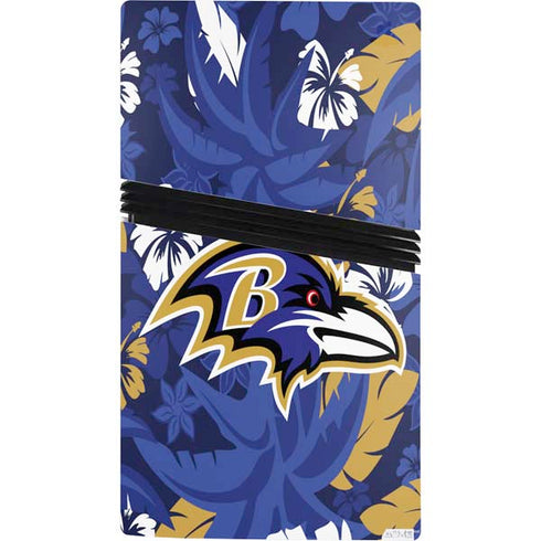 NFL Baltimore Ravens Tropical Print PS5 Pro Console Skin