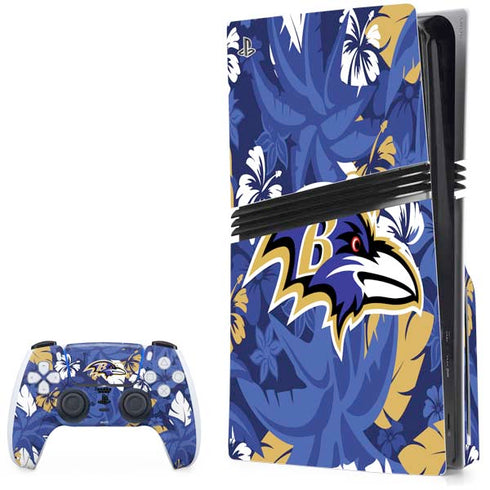 NFL Baltimore Ravens Tropical Print PlayStation PS5 Skins