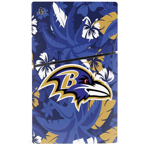 NFL Baltimore Ravens Tropical Print PS5 Slim Digital Edition Console Skin