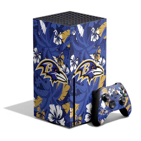 NFL Baltimore Ravens Tropical Print Xbox Series X Skins