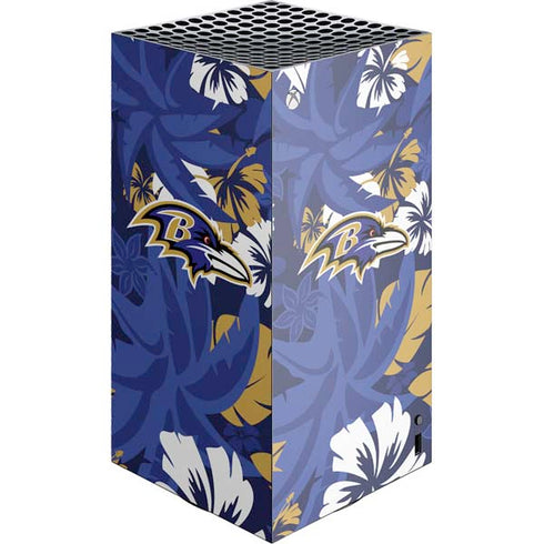 NFL Baltimore Ravens Tropical Print XBox Series X Digital Edition Console Skin