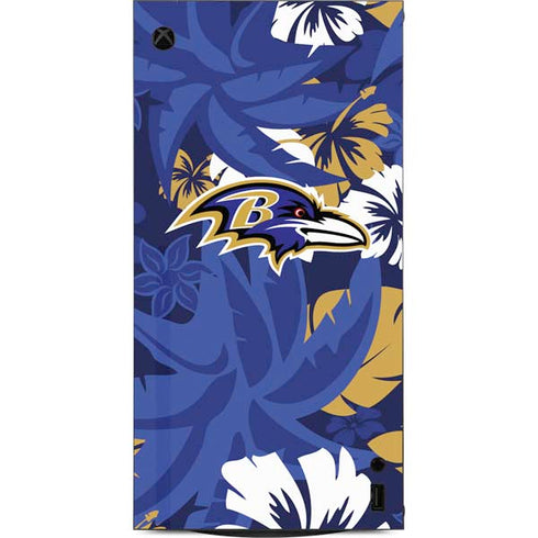 NFL Baltimore Ravens Tropical Print XBox Series X Digital Edition Console Skin