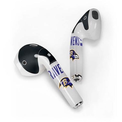 NFL Baltimore Ravens White Striped Apple AirPods Skin