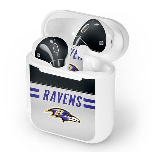 NFL Baltimore Ravens White Striped Apple AirPods Skin