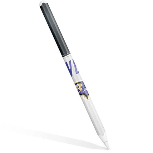 NFL Baltimore Ravens White Striped Apple Pencil (2nd Gen 2019) Skin
