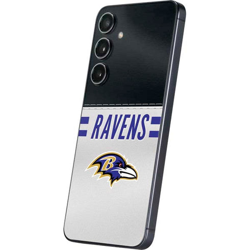 NFL Baltimore Ravens White Striped Galaxy A16 5G Skin