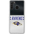 NFL Baltimore Ravens White Striped Galaxy A21 Clear Case