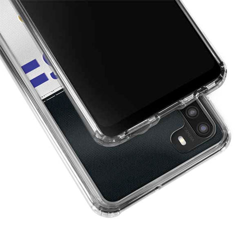 NFL Baltimore Ravens White Striped Galaxy A21 Clear Case