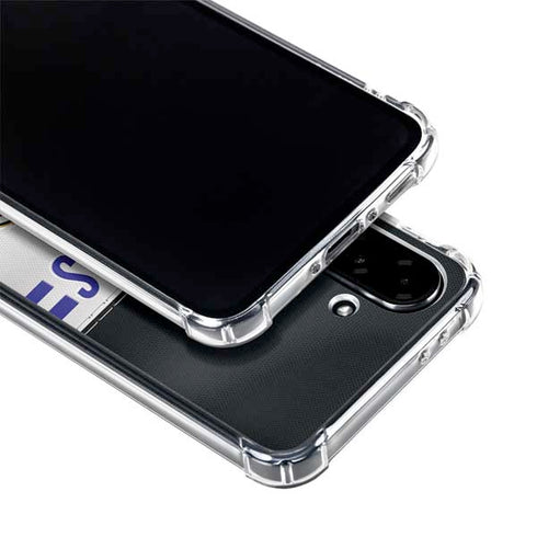 NFL Baltimore Ravens White Striped Galaxy A36 5G Clear Case