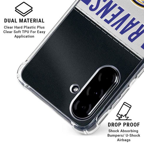 NFL Baltimore Ravens White Striped Galaxy A36 5G Clear Case