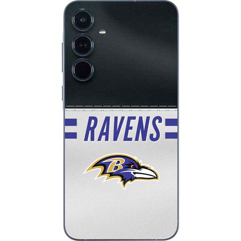 NFL Baltimore Ravens White Striped Galaxy A36 5G Skin