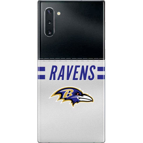 NFL Baltimore Ravens White Striped Galaxy Note 10 Skin