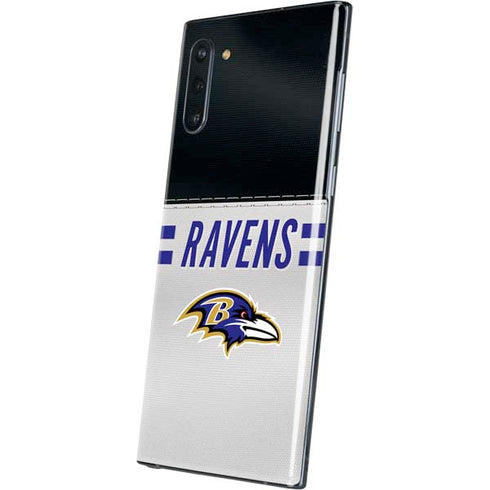 NFL Baltimore Ravens White Striped Galaxy Note 10 Skin