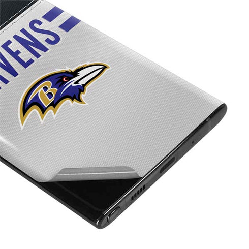 NFL Baltimore Ravens White Striped Galaxy Note 10 Skin