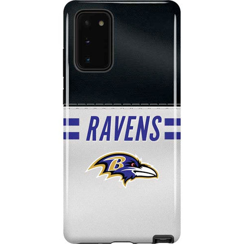 NFL Baltimore Ravens White Striped Galaxy Note20 5G Pro Case
