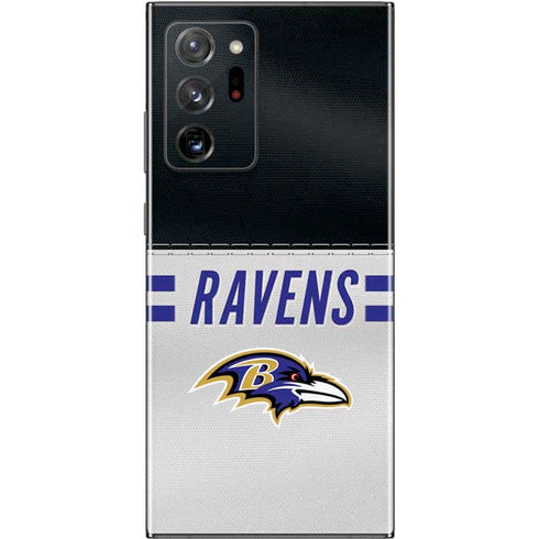 NFL Baltimore Ravens White Striped Galaxy Note20 Ultra 5G Skin