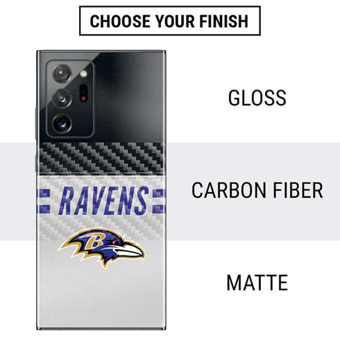 NFL Baltimore Ravens White Striped Galaxy Note20 Ultra 5G Skin
