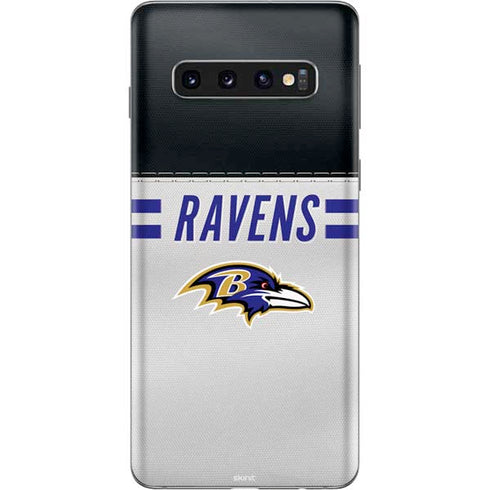 NFL Baltimore Ravens White Striped Galaxy S10 Skin