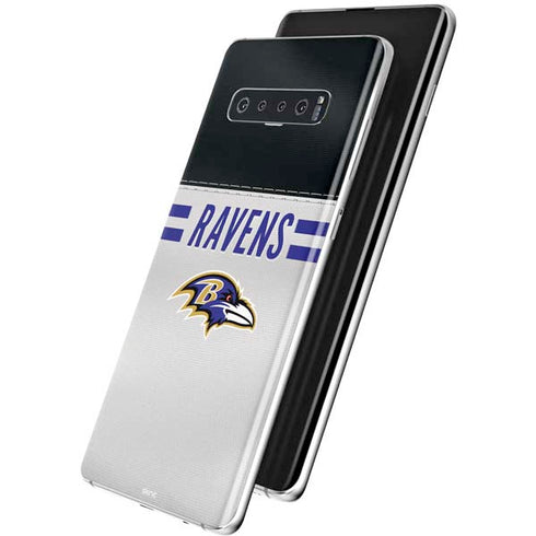 NFL Baltimore Ravens White Striped Galaxy S10 Skin