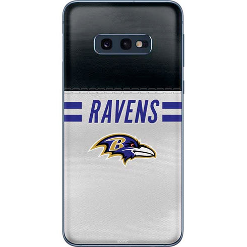 NFL Baltimore Ravens White Striped Galaxy S10e Skin