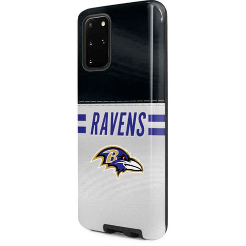 NFL Baltimore Ravens White Striped Galaxy S20 Plus Pro Case