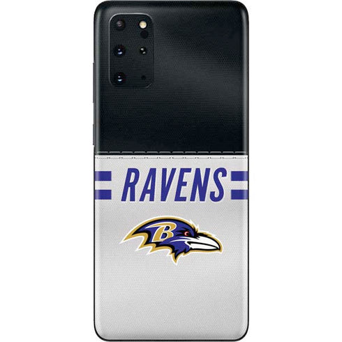 NFL Baltimore Ravens White Striped Galaxy S20 Plus Skin