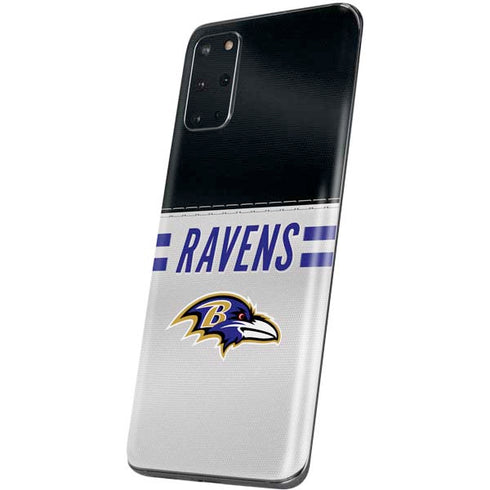 NFL Baltimore Ravens White Striped Galaxy S20 Plus Skin
