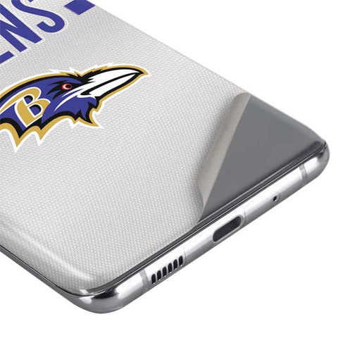 NFL Baltimore Ravens White Striped Galaxy S20 Plus Skin