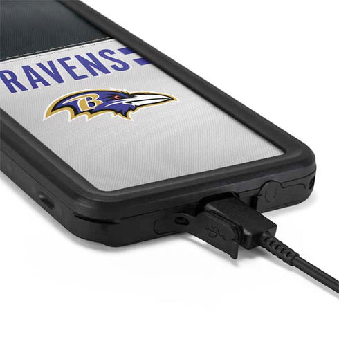 NFL Baltimore Ravens White Striped Galaxy S20 Plus Waterproof Case