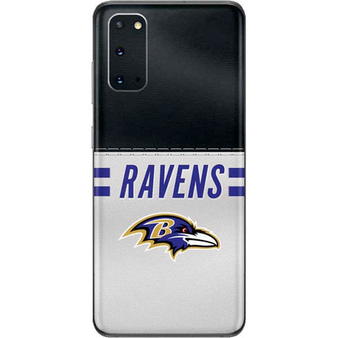 NFL Baltimore Ravens White Striped Galaxy S20 Skin
